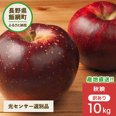 2025年10月以降出荷 【感謝りんご】訳あり りんご 秋映 10kg 光センサ選果 糖度12度以上 24~50玉