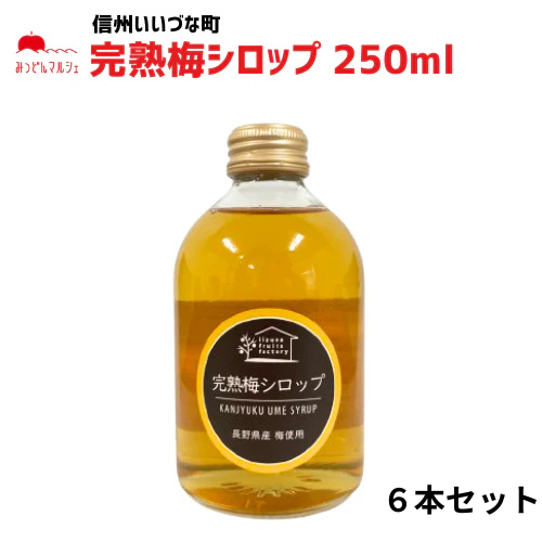 【ジュース】完熟 梅シロップ 6本セット 長野県産 梅 使用 250ml 長野県 飯綱町 みつどんマルシェ