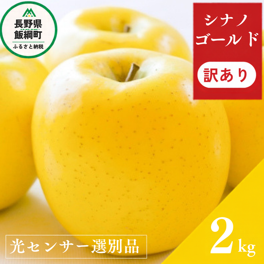 【感謝りんご】 シナノゴールド 2kg 訳あり 光センサー選別品 交換保証 ながの農業協同組合 2026年11月上旬より順次発送予定 令和8年度収穫分