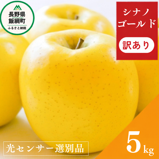 【感謝りんご】 シナノゴールド 5kg 訳あり 光センサー選別品 交換保証 ながの農業協同組合 2026年11月上旬より順次発送予定 令和8年度収穫分