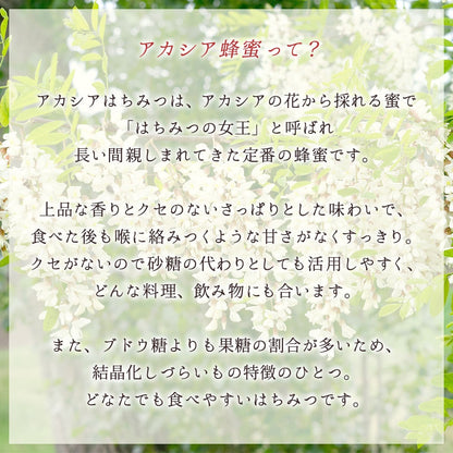 はちみつ 外谷さんちのりんご蜜・アカシア蜜セット 300g×2個 非加熱蜂蜜