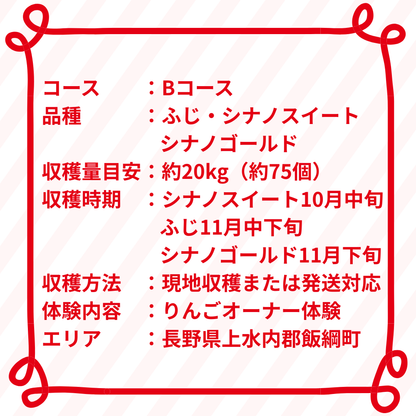 りんごの木オーナー制度 Bコース飯綱町りんごのオーナー制度
